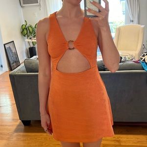 NEVER WORN Pepper Mayo orange cutout dress- size 6- tags still attached